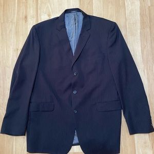 Black and White Pinstriped Suit